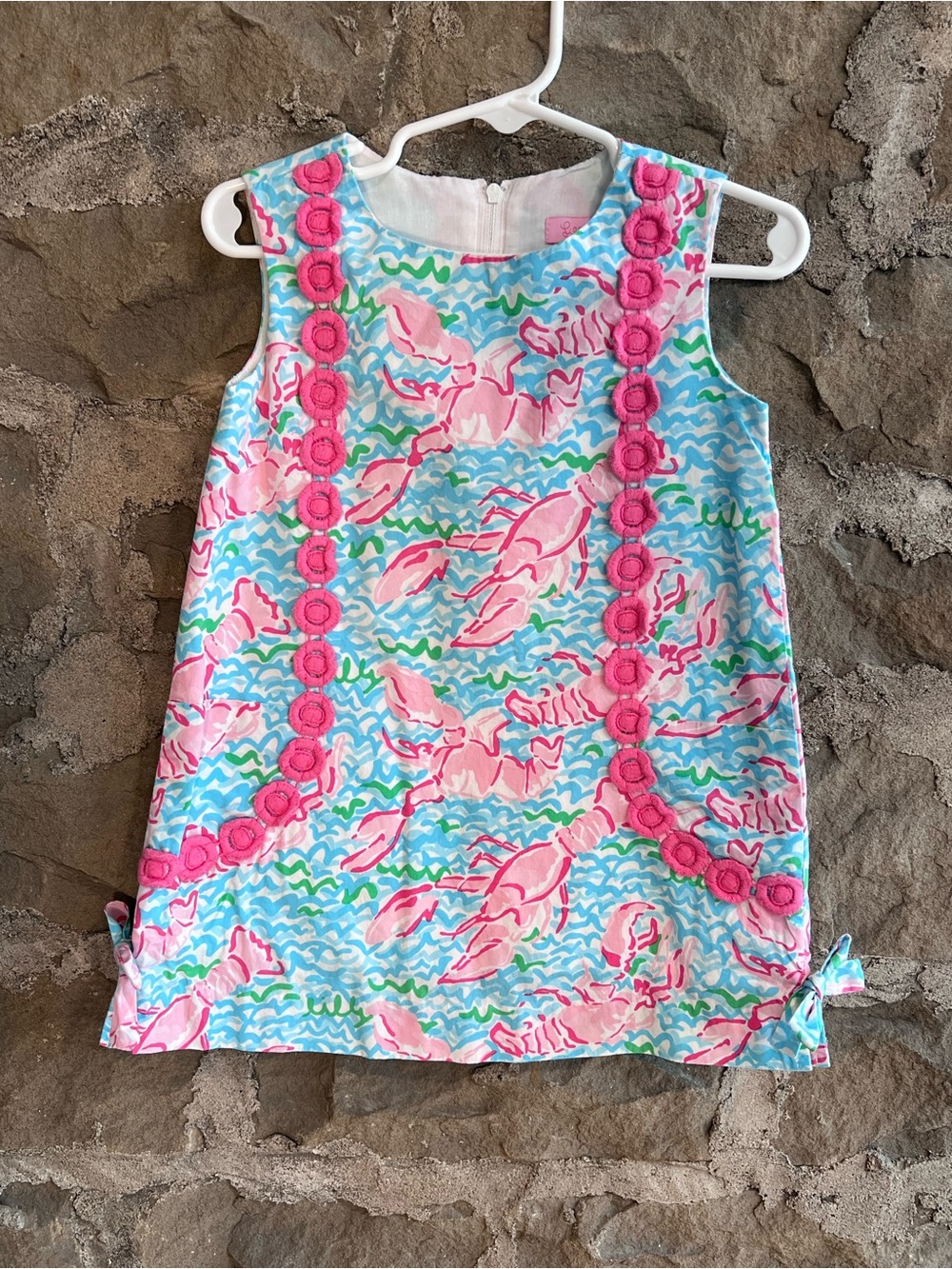 Size 3T Alina Lilly Pulitzer Pink Lobster Print Shift Dress
